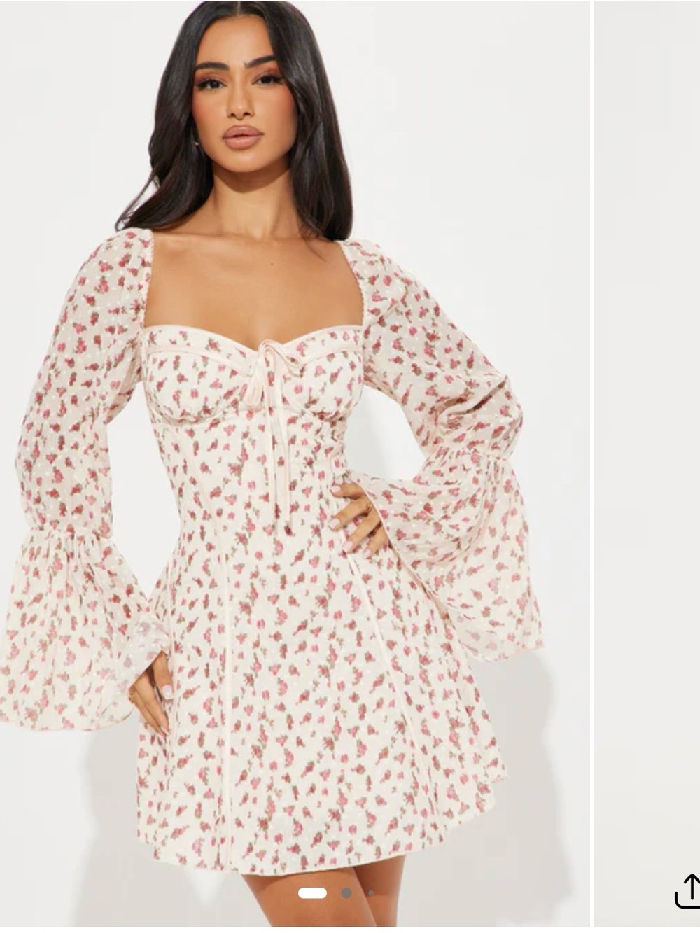 Fashion Nova’s Soft Spoken Floral Tie-Front Mini Dress